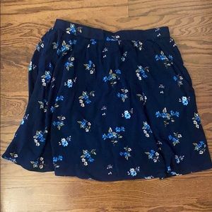 Navy, floral skirt with pockets